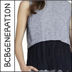 BCBGENERATION Linen Tank Top w/ Accordion Hem!